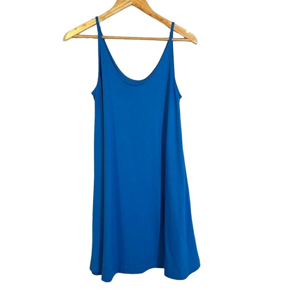 Lou & Grey Blue Sleeveless Swing Coastal Oversized Stretch Dress‎ S Minimalist